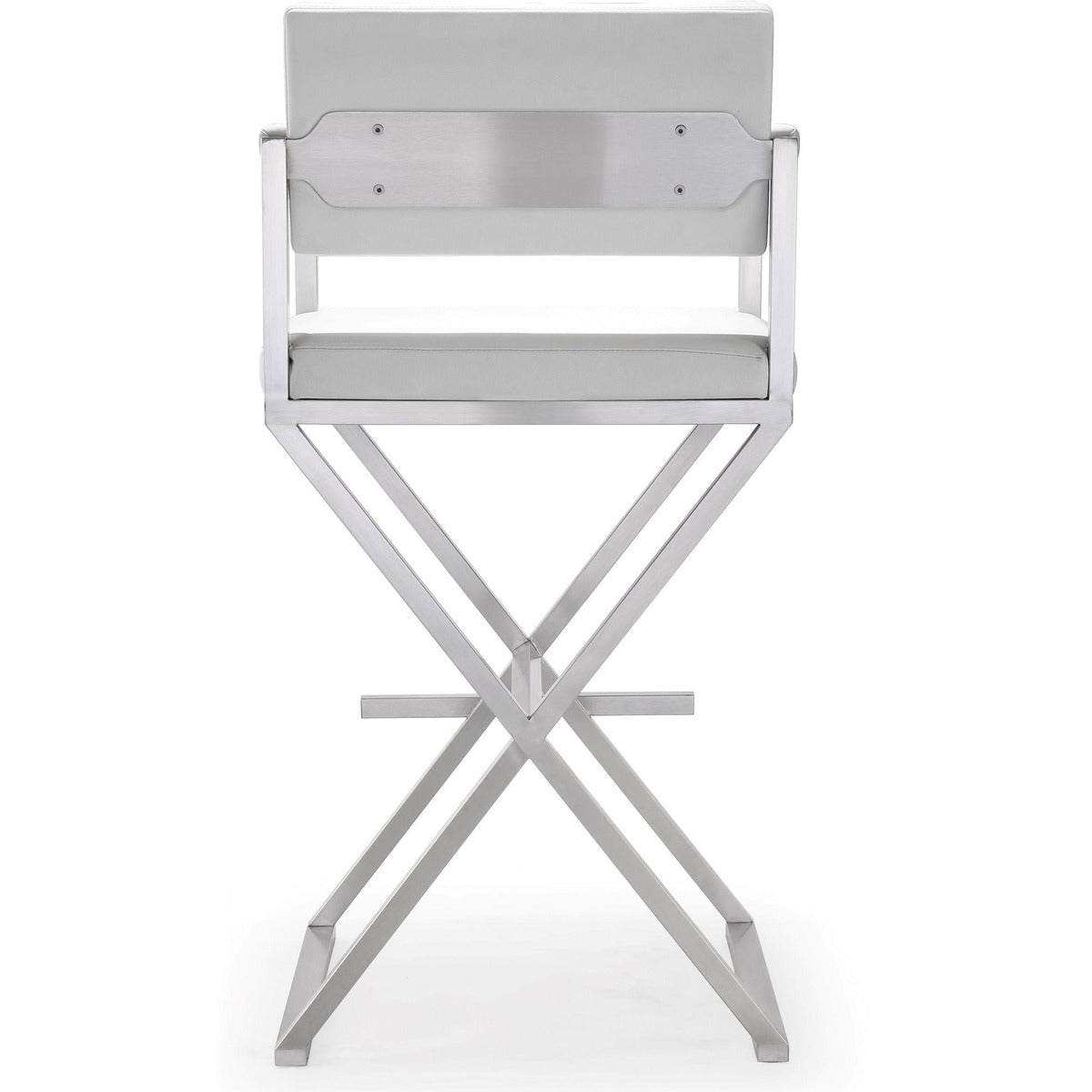Director Performance Vegan Leather Stool with Silver Base