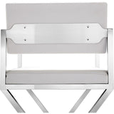 Director Performance Vegan Leather Stool with Silver Base