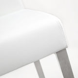 Denmark Performance Vegan Leather Stool with Silver Base - Set of 2