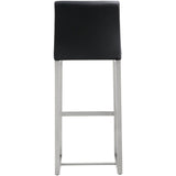 Denmark Performance Vegan Leather Stool with Silver Base - Set of 2
