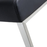Denmark Performance Vegan Leather Stool with Silver Base - Set of 2