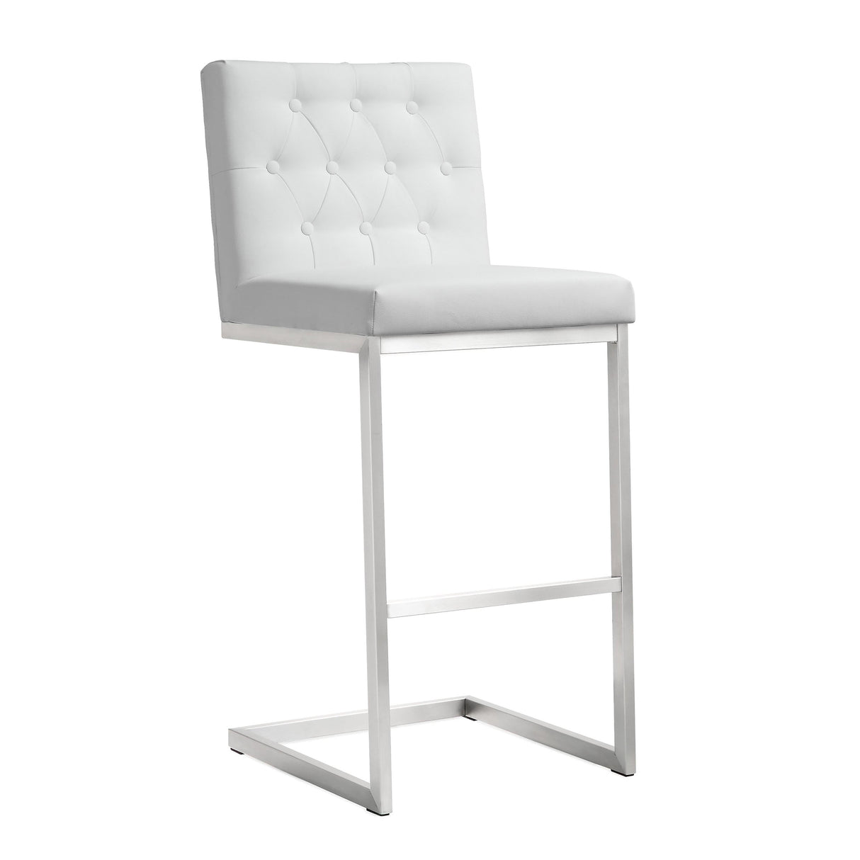 Helsinki White Performance Vegan Leather Stool - Set of 2