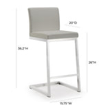 Parma Performance Vegan Leather Counter Stool - Set of 2