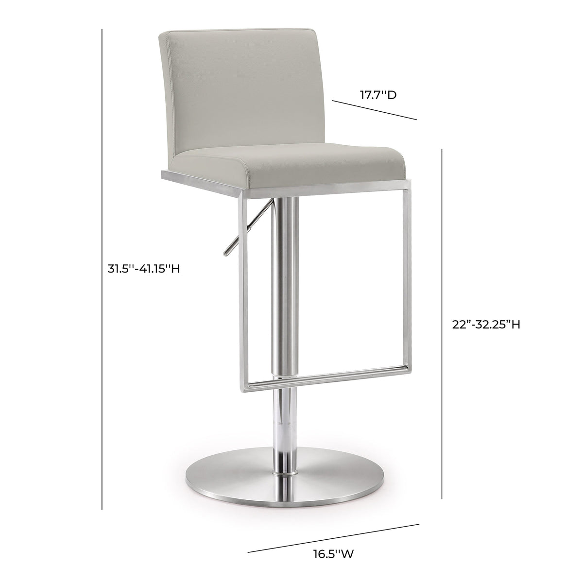 Amalfi Performance Vegan Leather Adjustable Stool - View 9