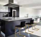 Parma Performance Vegan Leather and Gold Stainless Steel Counter Stool - Set of 2