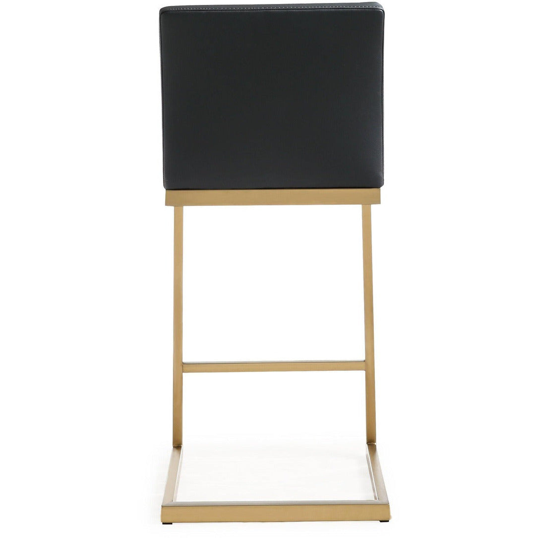 Parma Performance Vegan Leather and Gold Stainless Steel Counter Stool - Set of 2