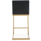 Parma Performance Vegan Leather and Gold Stainless Steel Counter Stool - Set of 2
