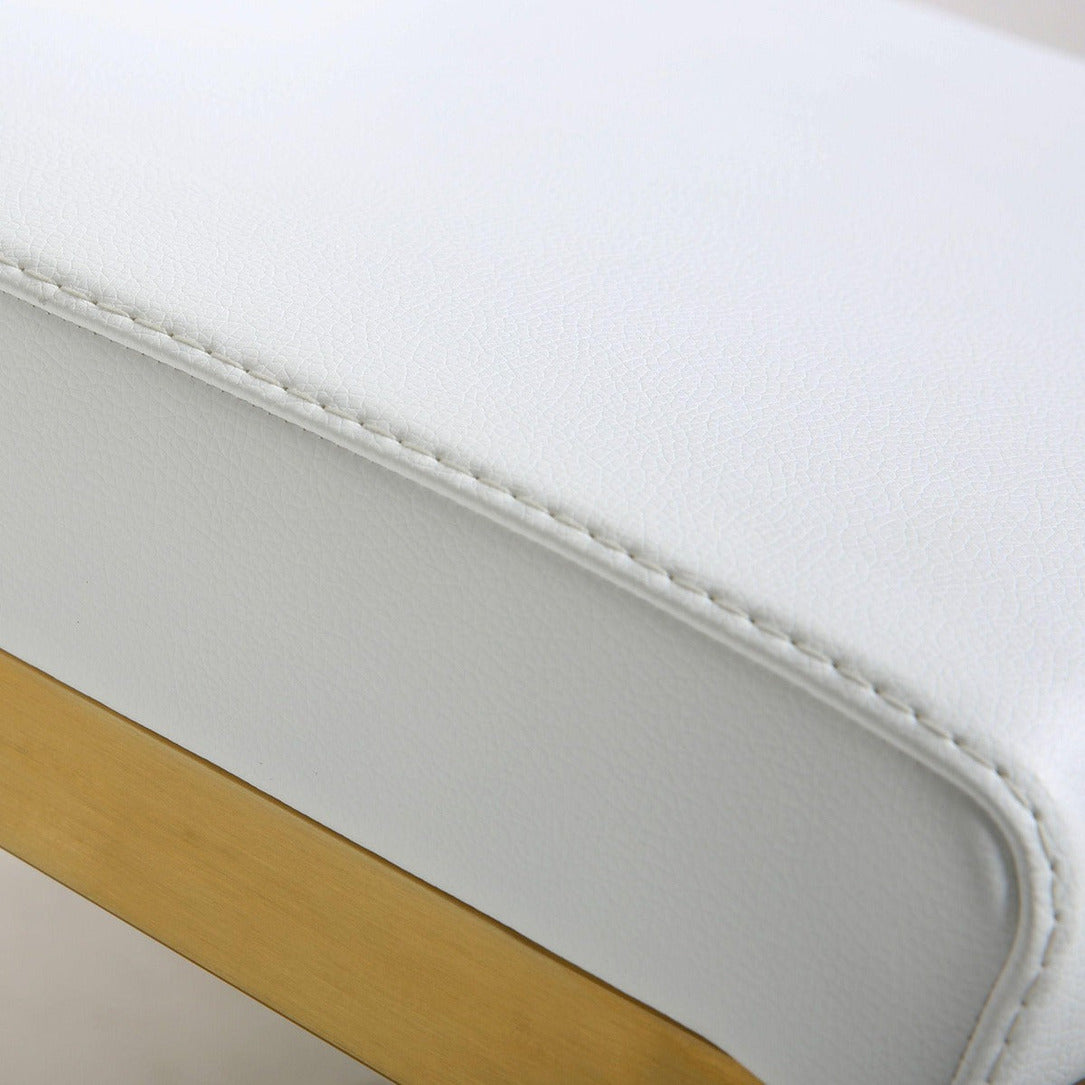 Parma Performance Vegan Leather and Gold Stainless Steel Counter Stool - Set of 2