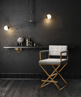 Director Performance Vegan Leather Stool with Gold Base