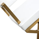 Director Performance Vegan Leather Stool with Gold Base