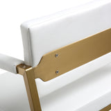 Director Performance Vegan Leather Stool with Gold Base