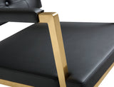 Director Performance Vegan Leather Stool with Gold Base