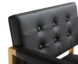 Director Performance Vegan Leather Stool with Gold Base