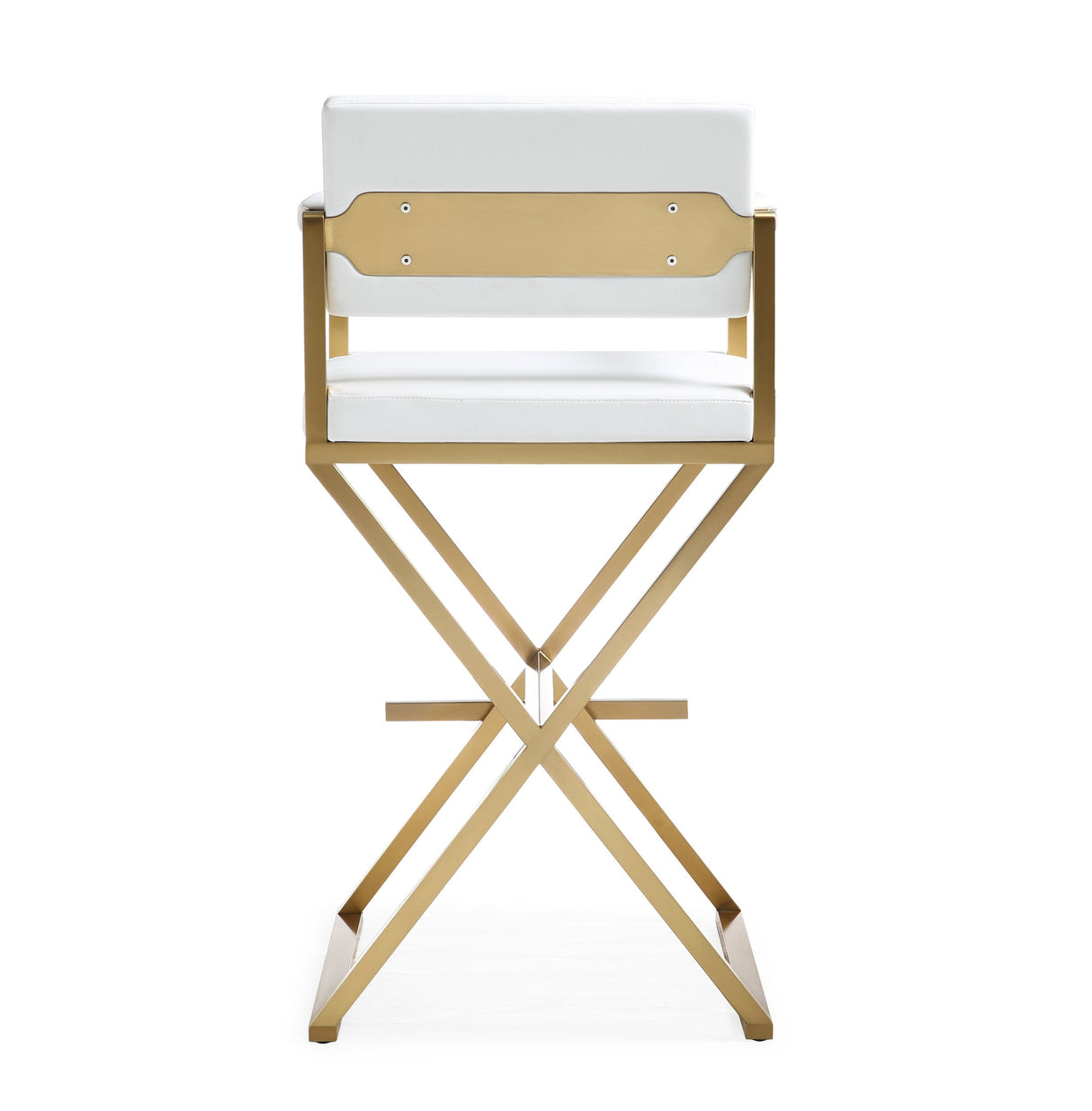 Director Performance Vegan Leather Stool with Gold Base