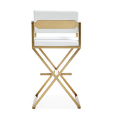 Director Performance Vegan Leather Stool with Gold Base