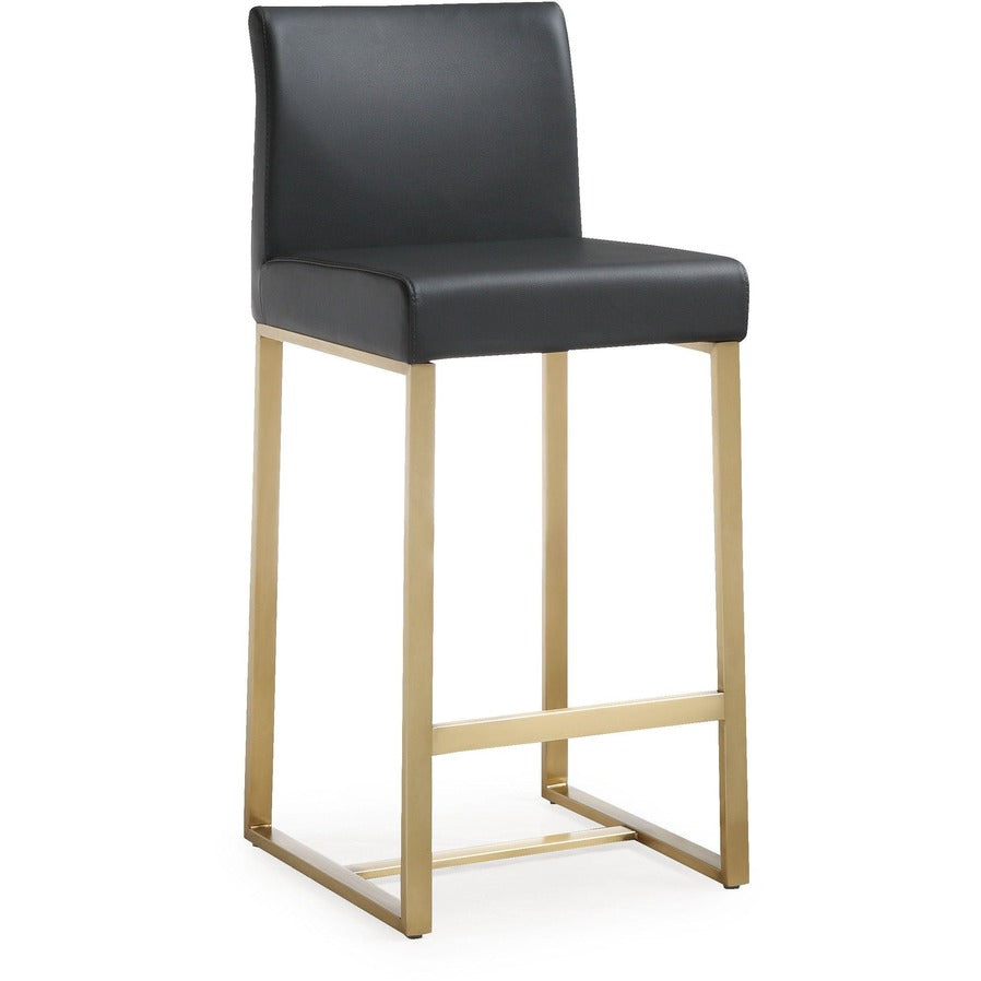 Denmark Performance Vegan Leather Stool with Gold Base - Set of 2