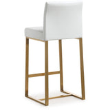 Denmark Performance Vegan Leather Stool with Gold Base - Set of 2