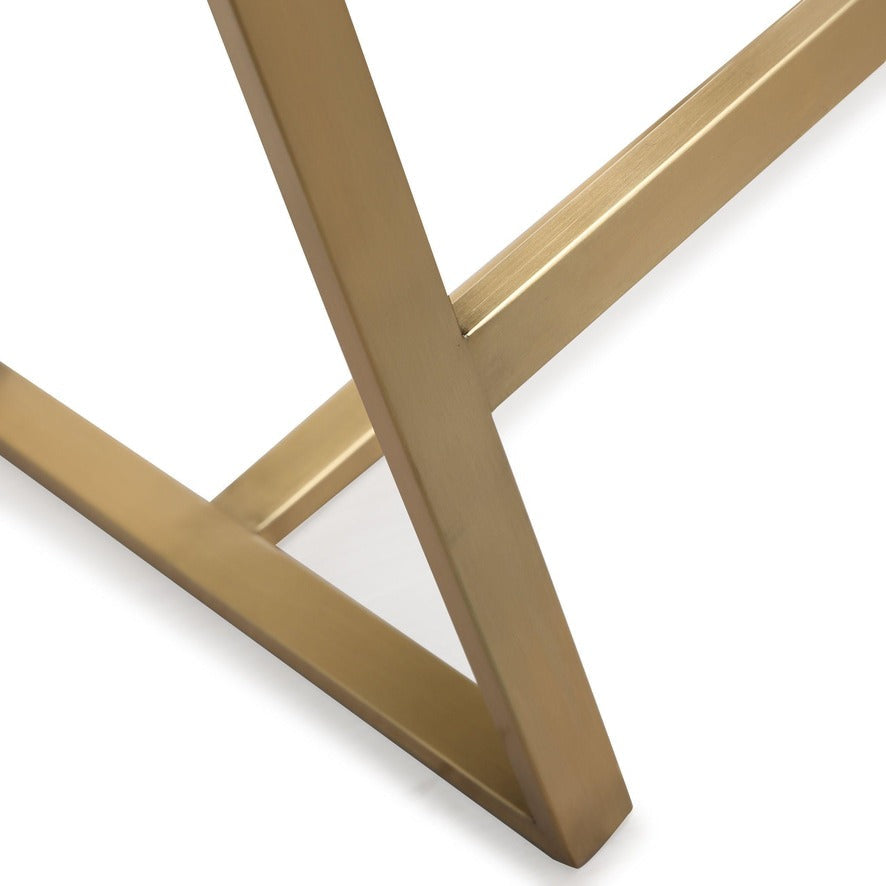 Denmark Performance Vegan Leather Stool with Gold Base - Set of 2