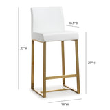 Denmark Performance Vegan Leather Stool with Gold Base - Set of 2