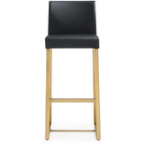 Denmark Performance Vegan Leather Stool with Gold Base - Set of 2