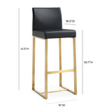 Denmark Performance Vegan Leather Stool with Gold Base - Set of 2