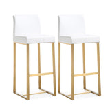 Denmark Performance Vegan Leather Stool with Gold Base - Set of 2