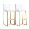 Denmark Performance Vegan Leather Stool with Gold Base - Set of 2