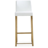 Denmark Performance Vegan Leather Stool with Gold Base - Set of 2