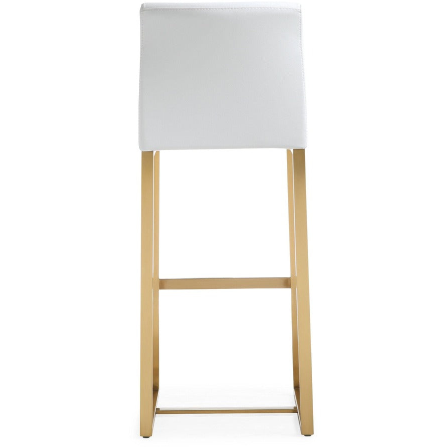 Denmark Performance Vegan Leather Stool with Gold Base - Set of 2