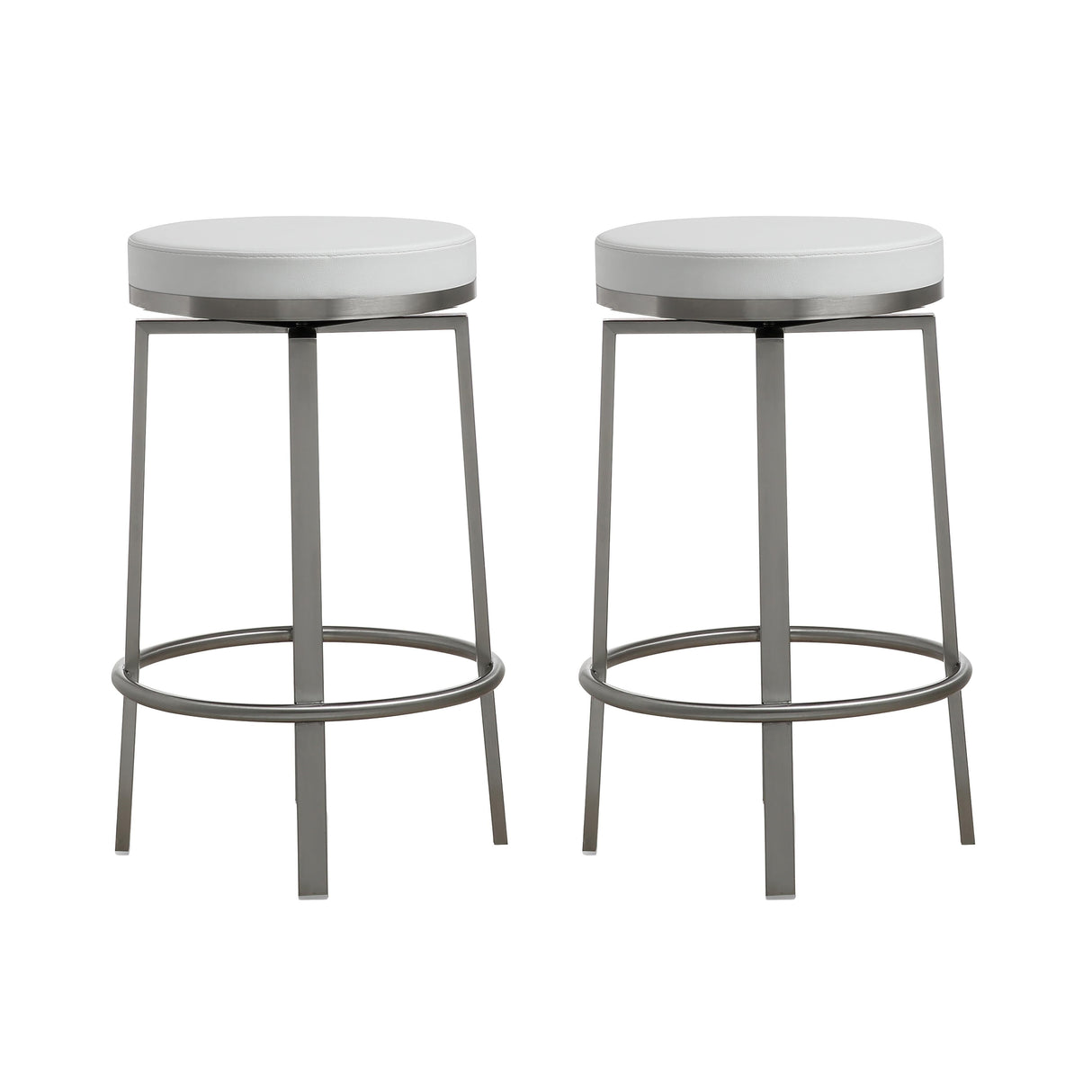 Pratt Performance Vegan Leather Swivel Counter Stool - Set of 2