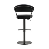 Cosmo Black Performance Vegan Leather on Black Steel Barstool