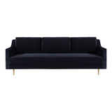 Milan 90.5" Black Velvet Sofa