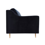 Milan 90.5" Black Velvet Sofa