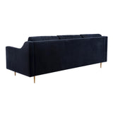 Milan 90.5" Black Velvet Sofa