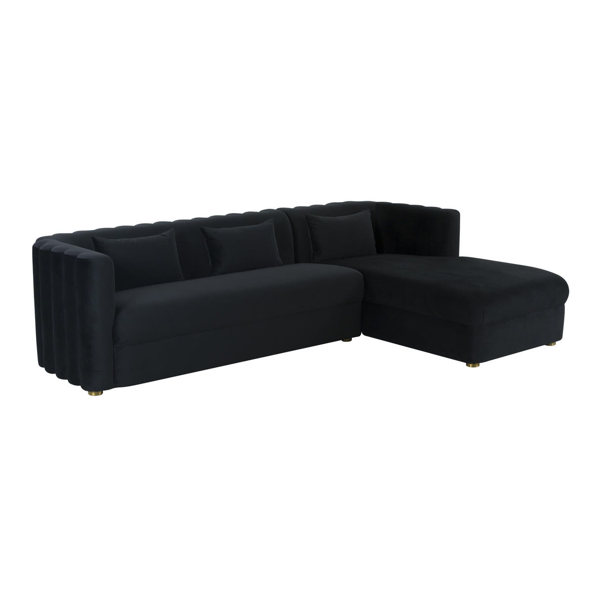 Callie 2-Piece Velvet L-Shaped Sectional