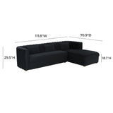 Callie 2-Piece Velvet L-Shaped Sectional