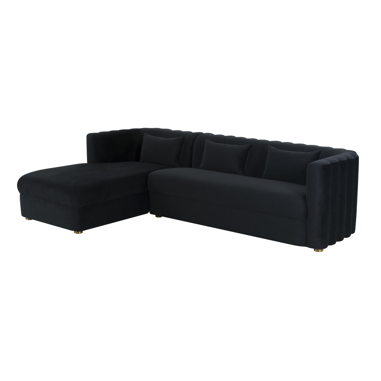 Callie 2-Piece Velvet L-Shaped Sectional