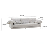 Vari 90" Textured Velvet Lounge Sofa