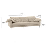 Vari 90" Textured Velvet Lounge Sofa