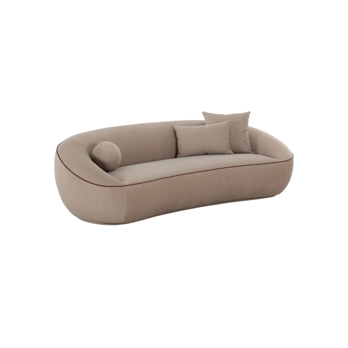 Jenny 98.5" Taupe Performance Faux Mohair Sofa - View 3