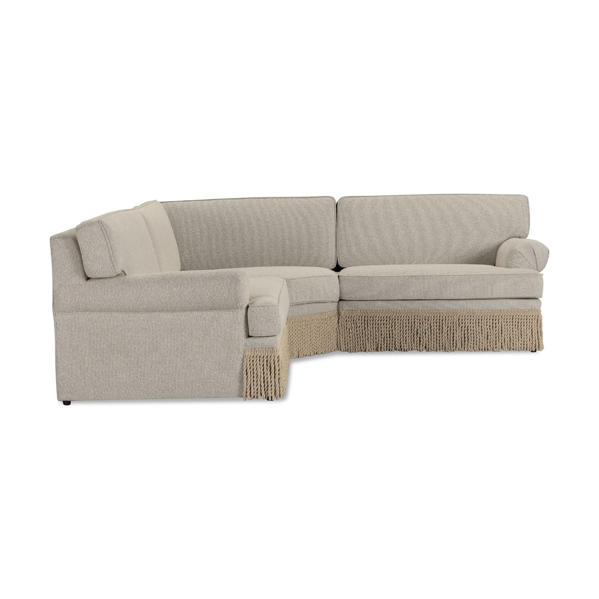 Yvette 3-Piece Warm Grey Performance Boucle L-Sectional - View 3