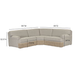 Yvette 3-Piece Warm Grey Performance Boucle L-Sectional - View 7