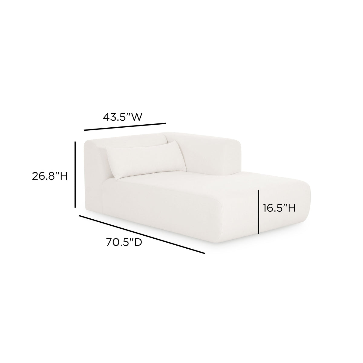 Tarra Cream Performance Chenille Modular Chaise - View 6