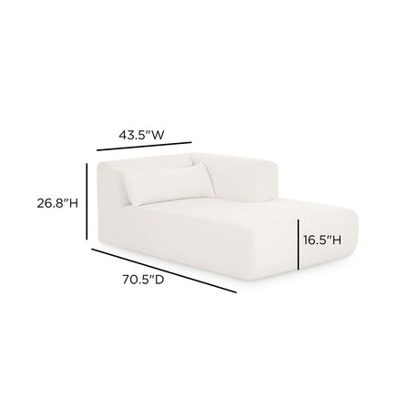 Tarra Cream Performance Chenille Modular Chaise - View 6
