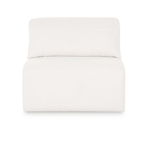 Tarra Cream Performance Chenille Modular Armless Chair - View 3