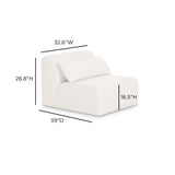 Tarra Cream Performance Chenille Modular Armless Chair - View 7