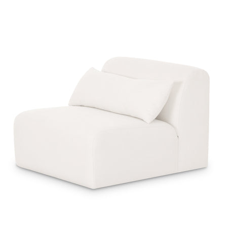 Tarra Cream Performance Chenille Modular Armless Chair - View 4