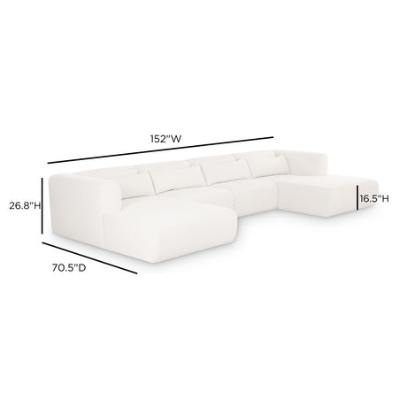 Tarra 4-Piece Cream Performance Chenille Modular U-Sectional - View 6