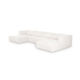 Tarra 4-Piece Cream Performance Chenille Modular U-Sectional - View 3