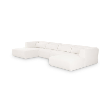 Tarra 4-Piece Cream Performance Chenille Modular U-Sectional - View 3